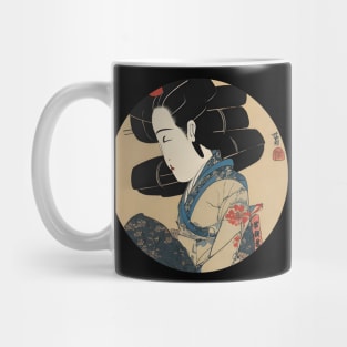 Classic ukiyo e style geisha circle Mug